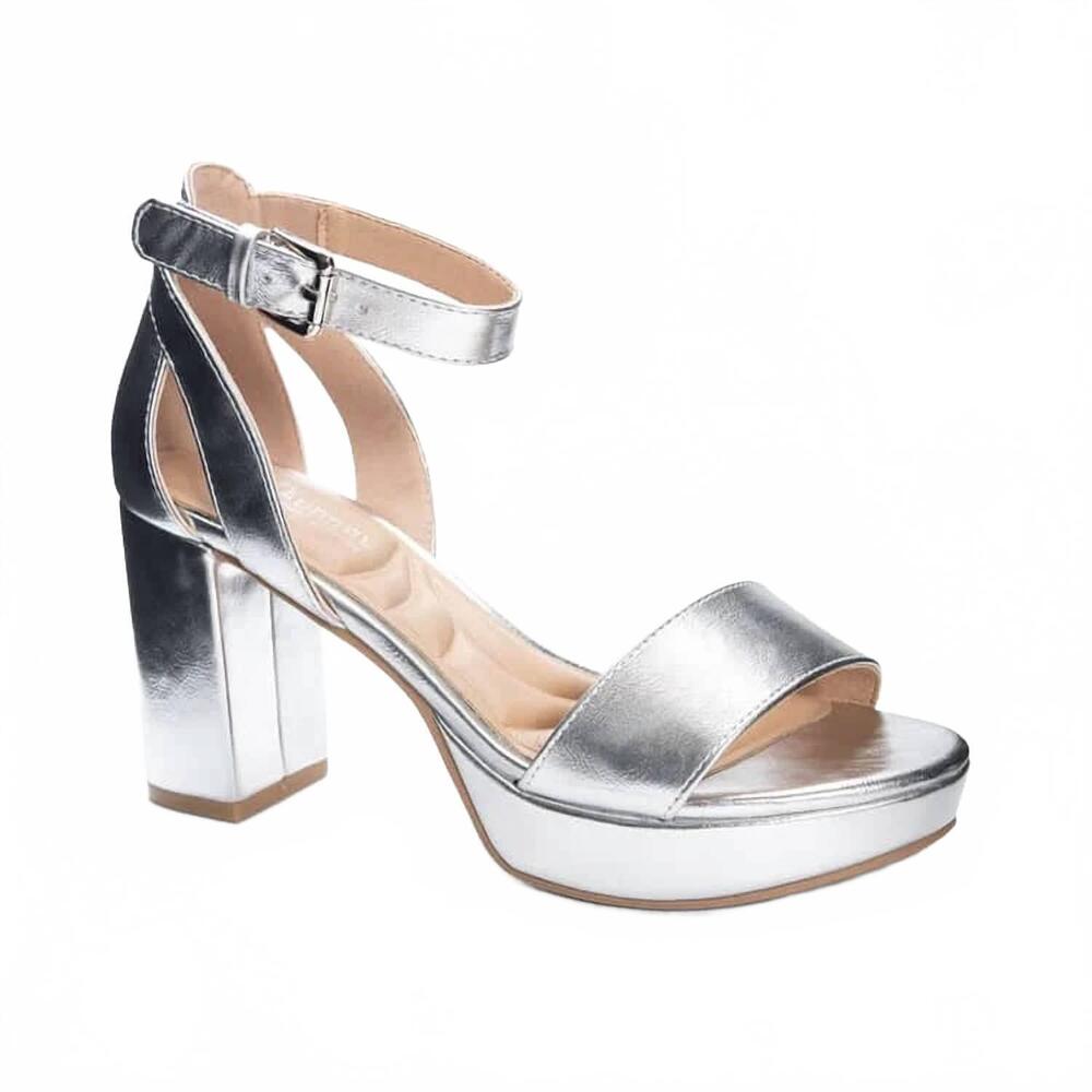 NEW CHINESE LAUNDRY women's go on heel in silver